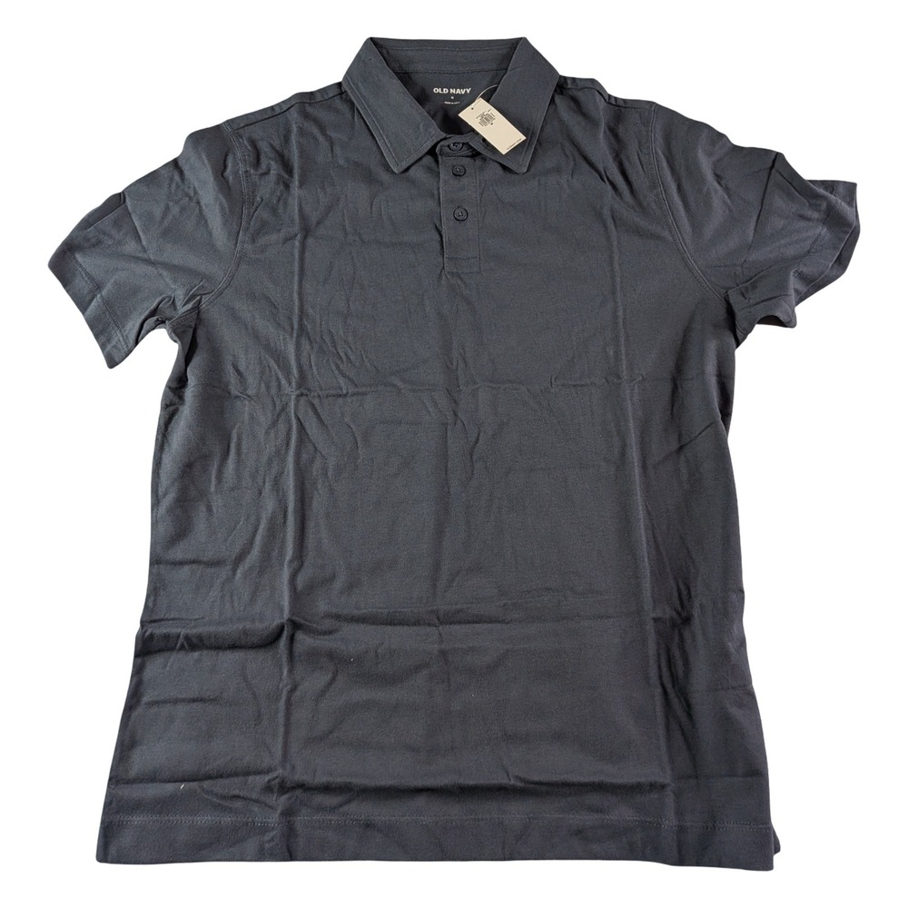 Old Navy Mens Soft-Washed Jersey Polo Shirt Dark Gray Medium NWT 874472